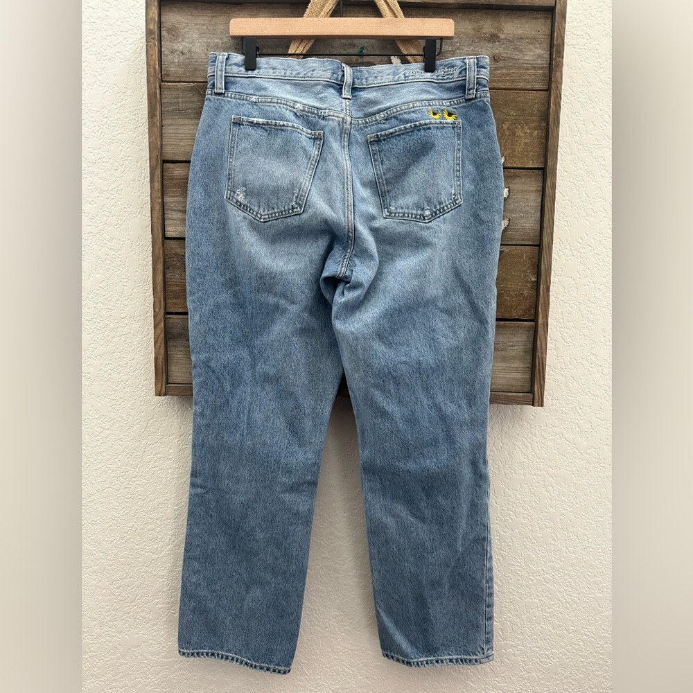 Favorite Daughter The Tommy mid rise boyfriend Blue Embroidered Jeans size 31 - Picture 2 of 12